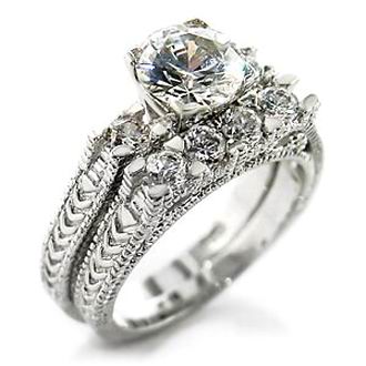 4.25CT WEDDING SET-LIFE TIME GUARANTEE-size 7